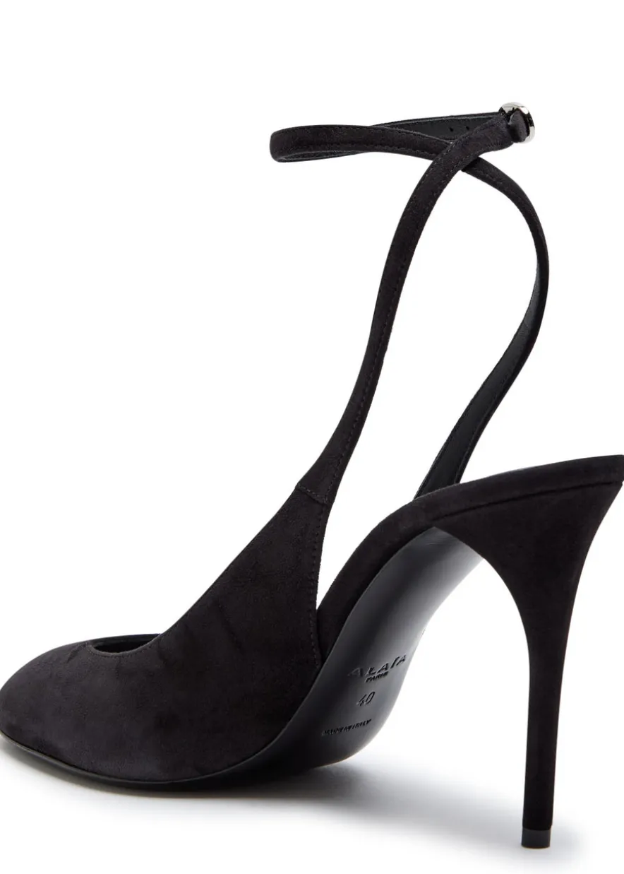 Decollete 90 suede slingback pumps