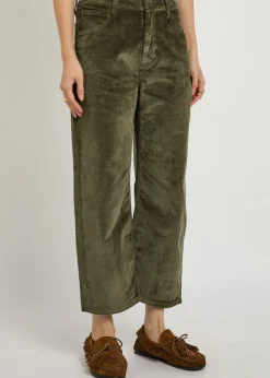 Deep Trance straight-leg corduroy cropped trousers