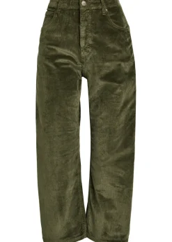 Deep Trance straight-leg corduroy cropped trousers