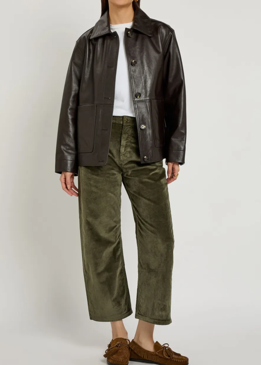 Deep Trance straight-leg corduroy cropped trousers