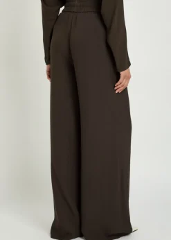Dee wide-leg crepe trousers