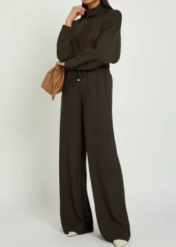 Dee wide-leg crepe trousers