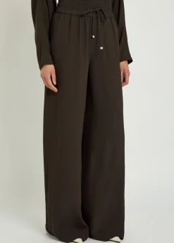 Dee wide-leg crepe trousers
