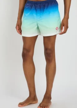 Degradé logo-print shell swim shorts