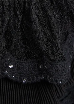 Delaina ruffled mesh top
