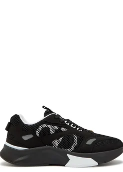 Demivee panelled mesh and suede sneakers