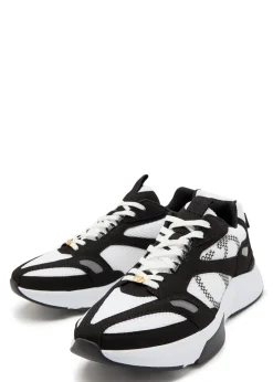 Demivee panelled mesh and suede sneakers