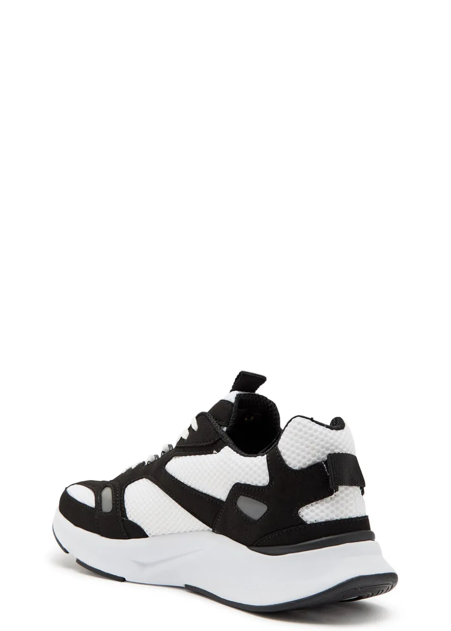 Demivee panelled mesh and suede sneakers