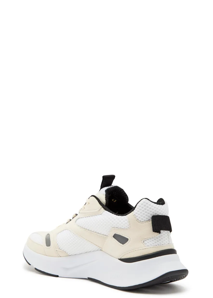 Demivee panelled mesh and suede sneakers