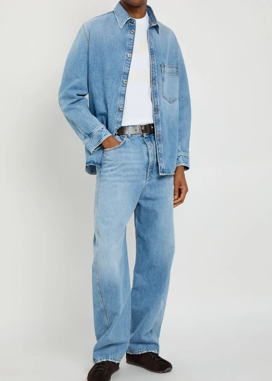Denim overshirt jacket