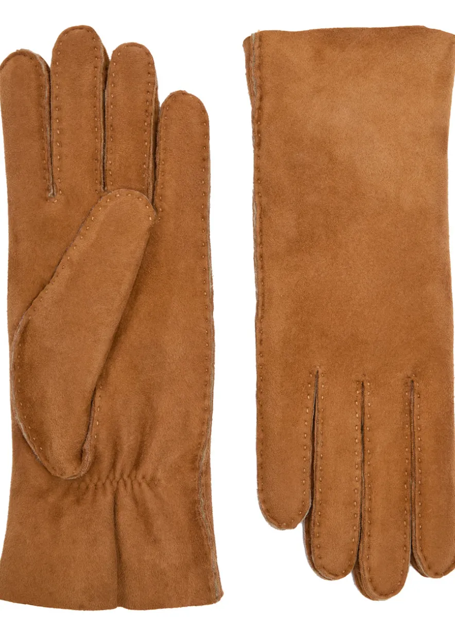 Denise shearling-lined suede gloves