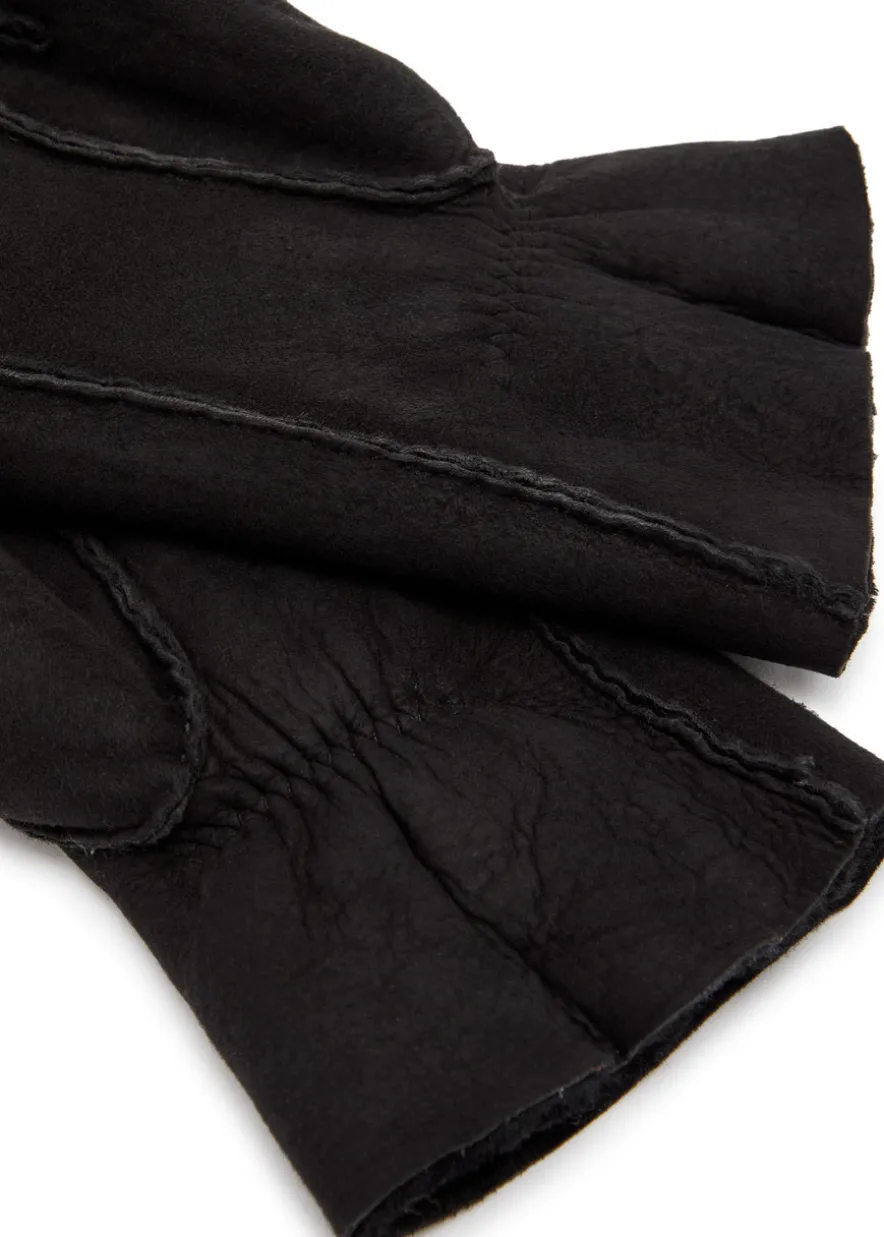 Denise shearling-lined suede gloves