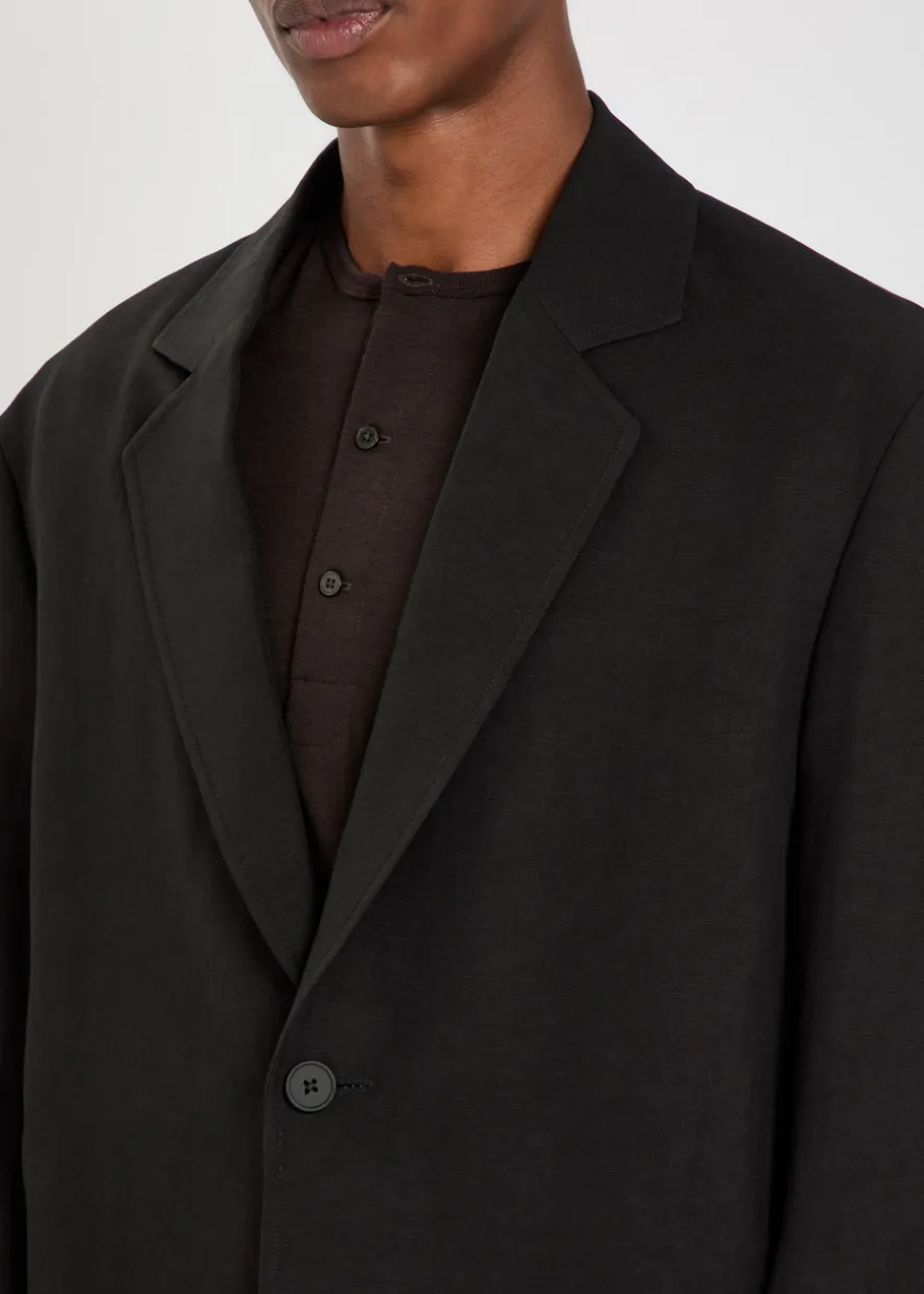 Denison linen and wool-blend blazer