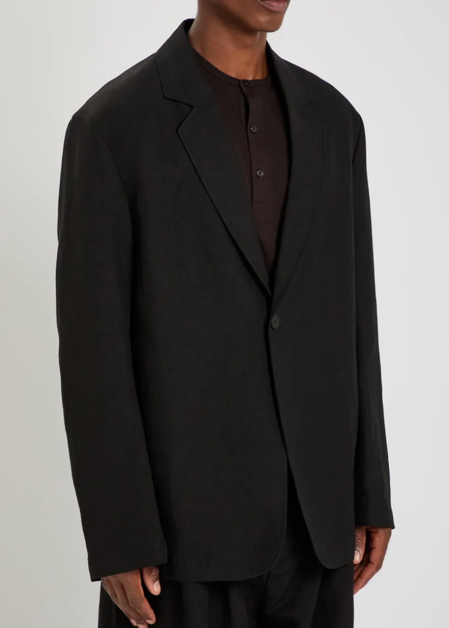 Denison linen and wool-blend blazer