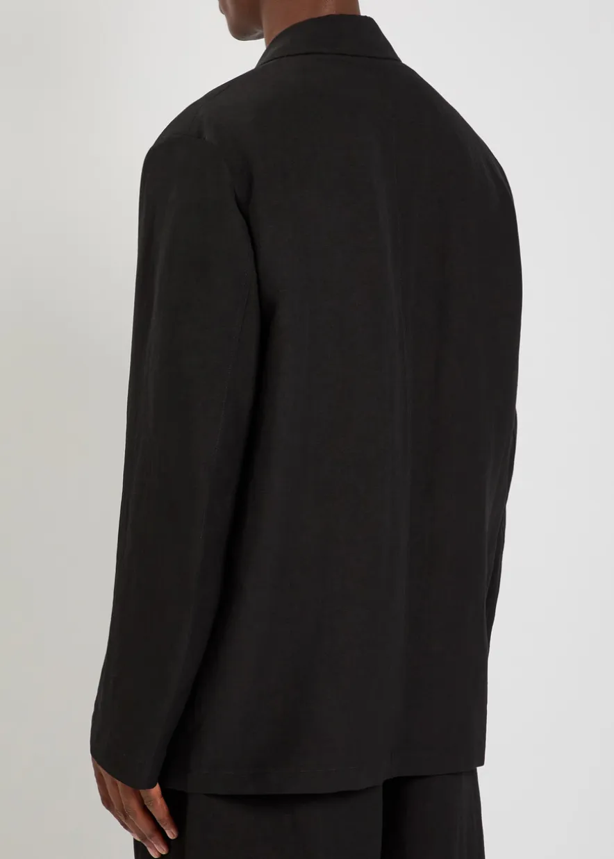 Denison linen and wool-blend blazer