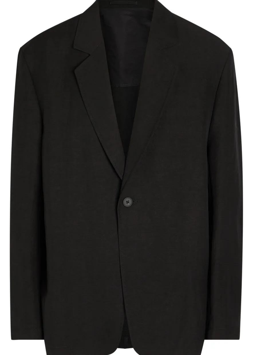 Denison linen and wool-blend blazer