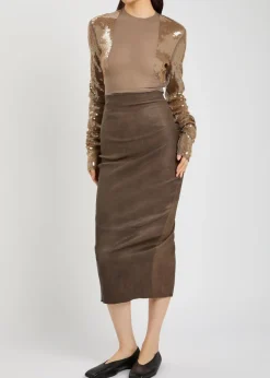 Dennis sequin-embellished stretch-mesh top