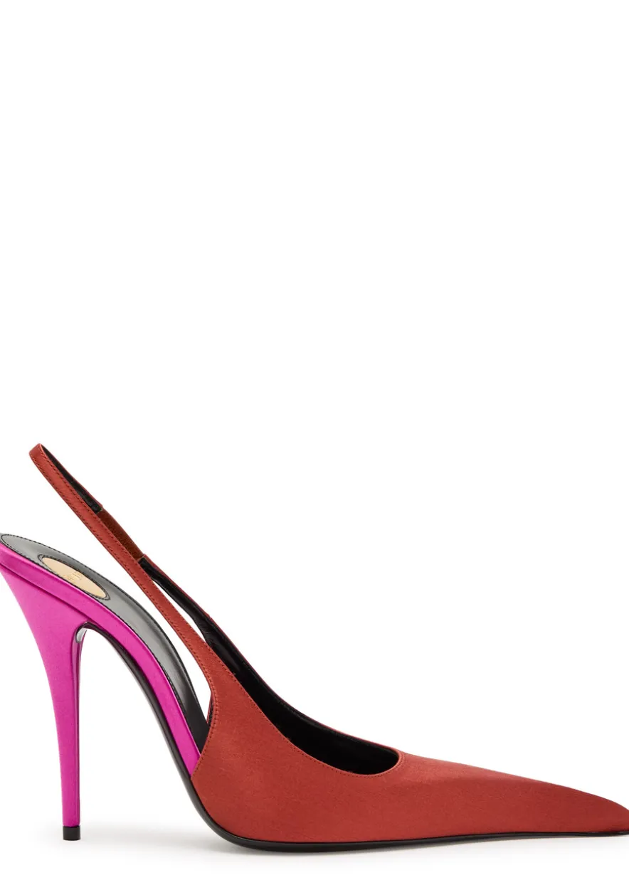 Deroche 110 satin slingback pumps