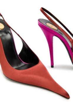 Deroche 110 satin slingback pumps