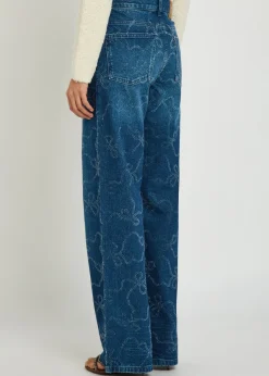 Dessa embellished bow wide-leg jeans
