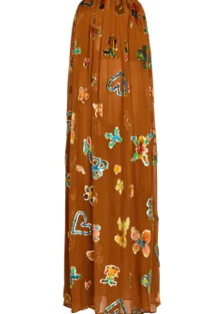 Devoré silk-blend maxi dress