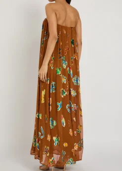 Devoré silk-blend maxi dress