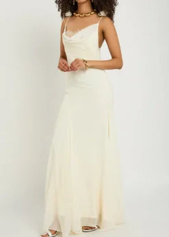 Dia embroidered appliquéd silk maxi dress