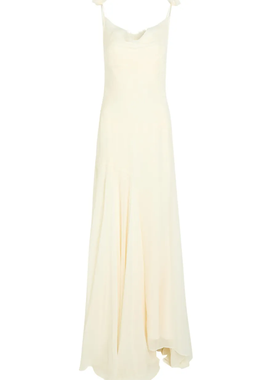 Dia embroidered appliquéd silk maxi dress