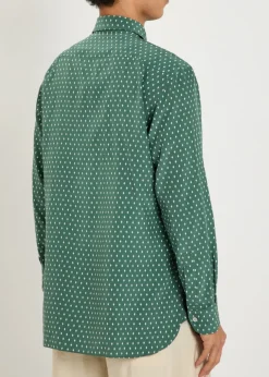 Diamond-print silk shirt