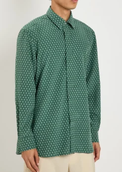 Diamond-print silk shirt