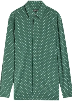 Diamond-print silk shirt