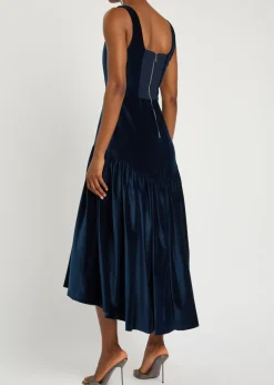 Diana structured velvet midi dress