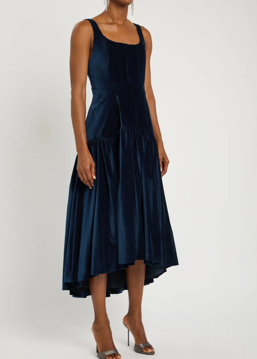 Diana structured velvet midi dress