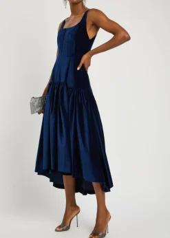 Diana structured velvet midi dress