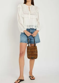 Diann embroidered cotton top