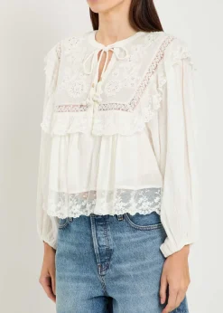 Diann embroidered cotton top