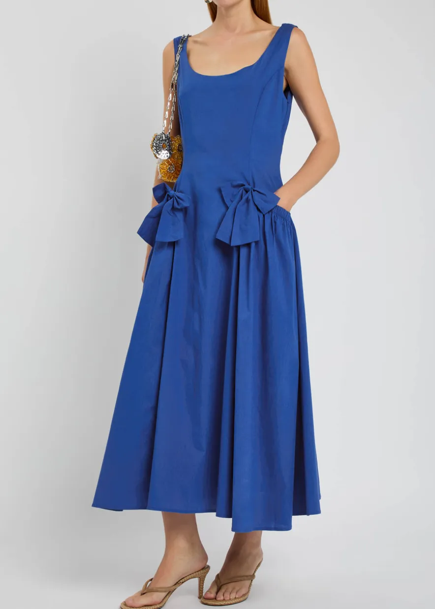 Diary bow-embellished woven midi dress