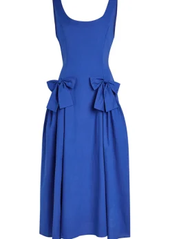 Diary bow-embellished woven midi dress