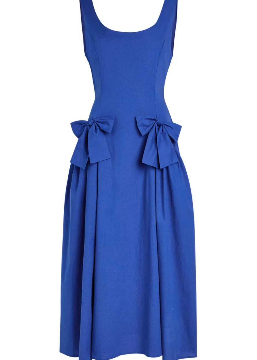 Diary bow-embellished woven midi dress