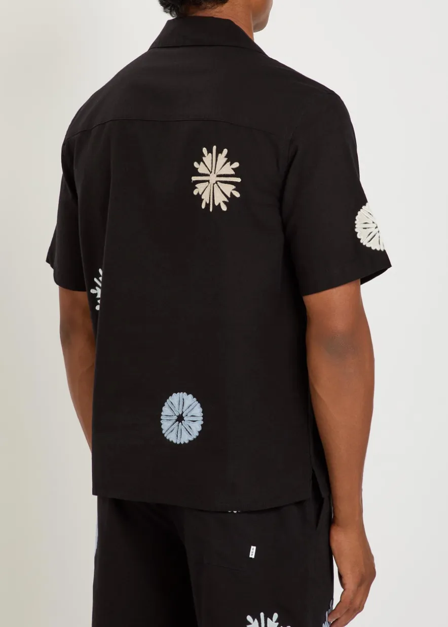Didcot embroidered cotton-blend shirt