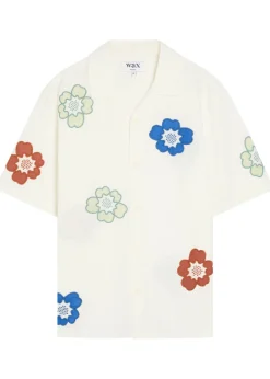 Didcot floral-embroidered cotton-blend shirt