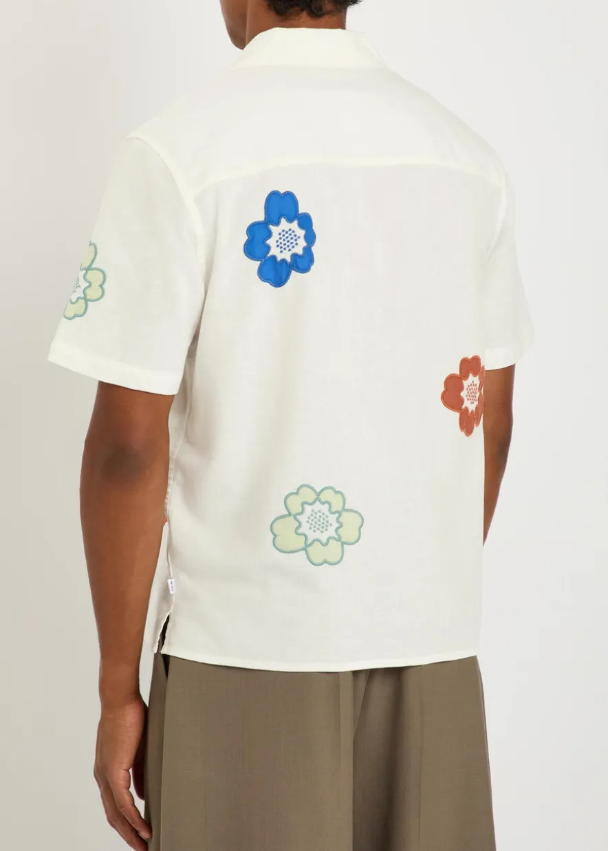Didcot floral-embroidered cotton-blend shirt