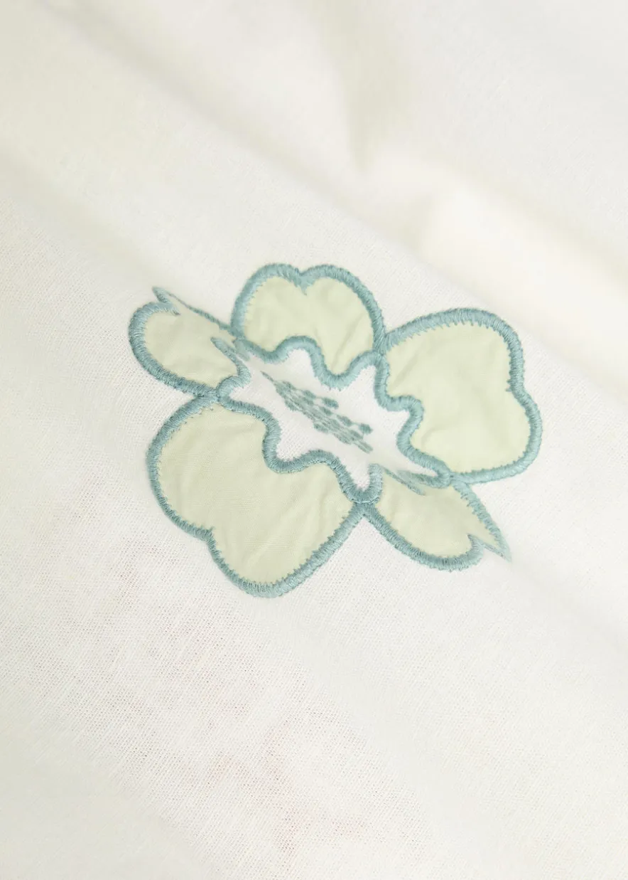 Didcot floral-embroidered cotton-blend shirt