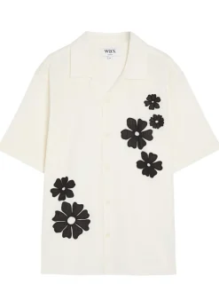 Didcot floral-embroidered cotton-blend shirt