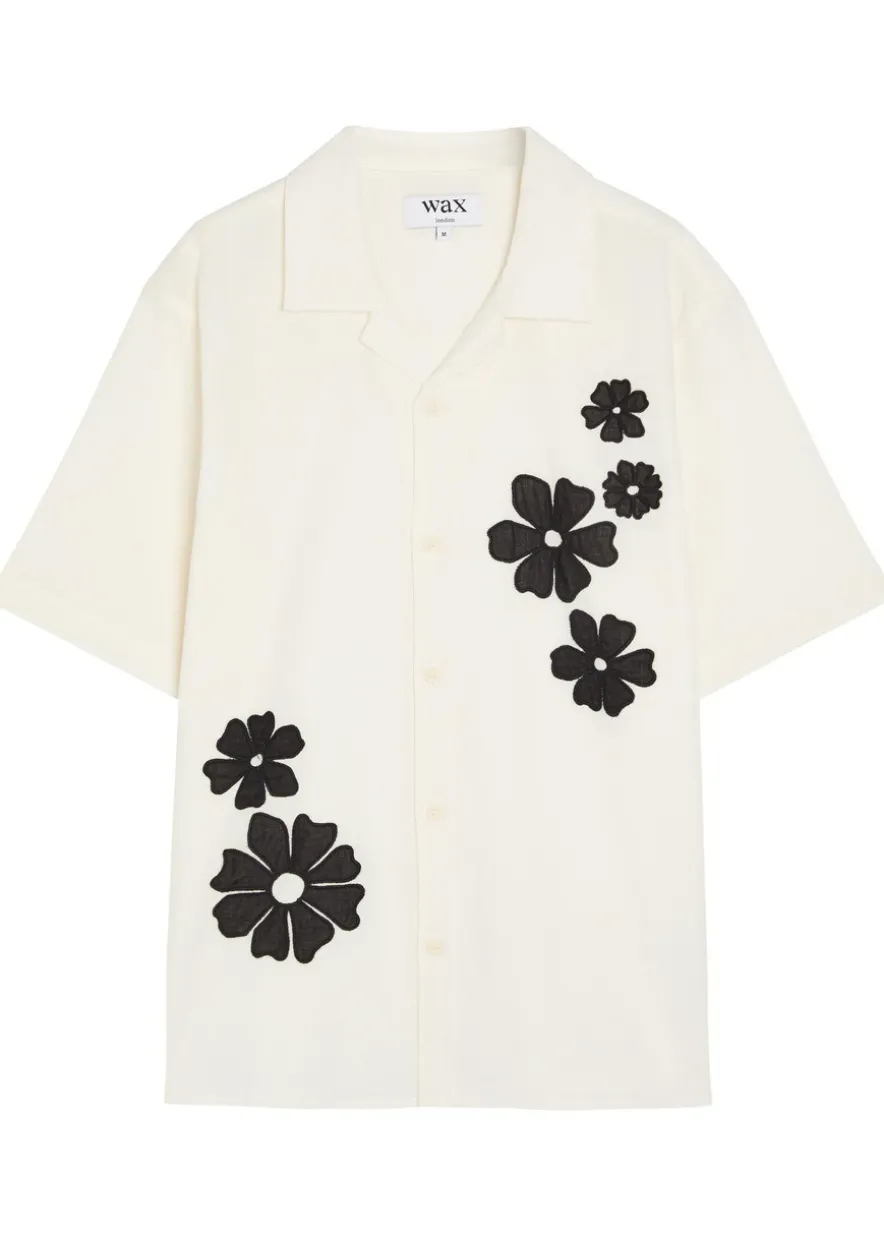 Didcot floral-embroidered cotton-blend shirt