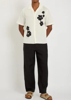 Didcot floral-embroidered cotton-blend shirt