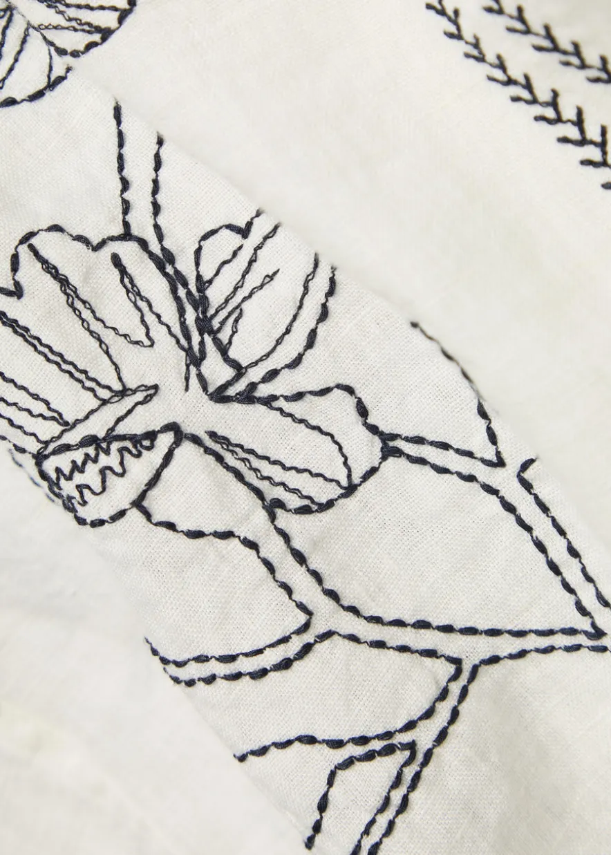 Didcot floral-embroidered linen shirt