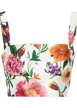 Didi floral-print cropped taffeta top