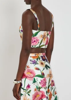 Didi floral-print cropped taffeta top