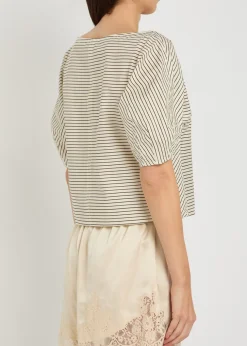 Didi striped stretch-cotton top